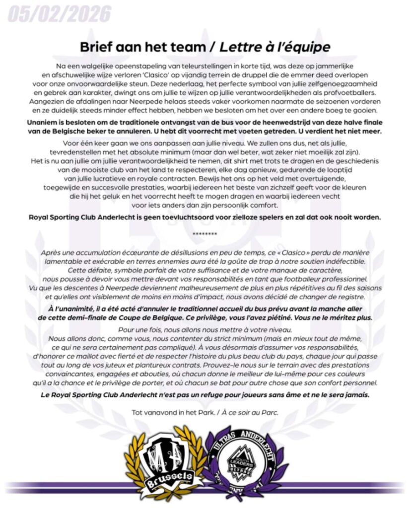 Anderlecht mauves army en south leaders